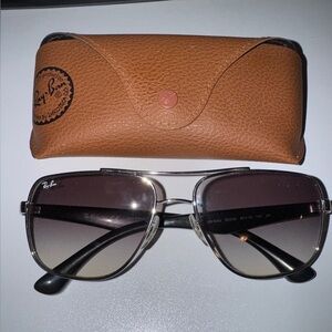 Ray-Ban Black and Silver Gradient Sunglasses